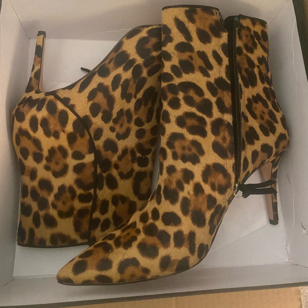 JCREW pony hair, leopard hair booties - Picture 2 of 3